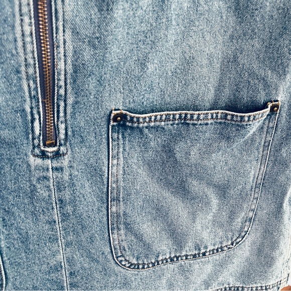 90s Jean Mini Dress Zip Jumper - Size Small - Picture 5 of 7